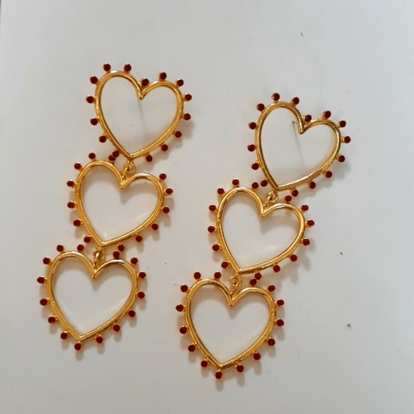 Heart Statement Earrings - Picture 1 of 6